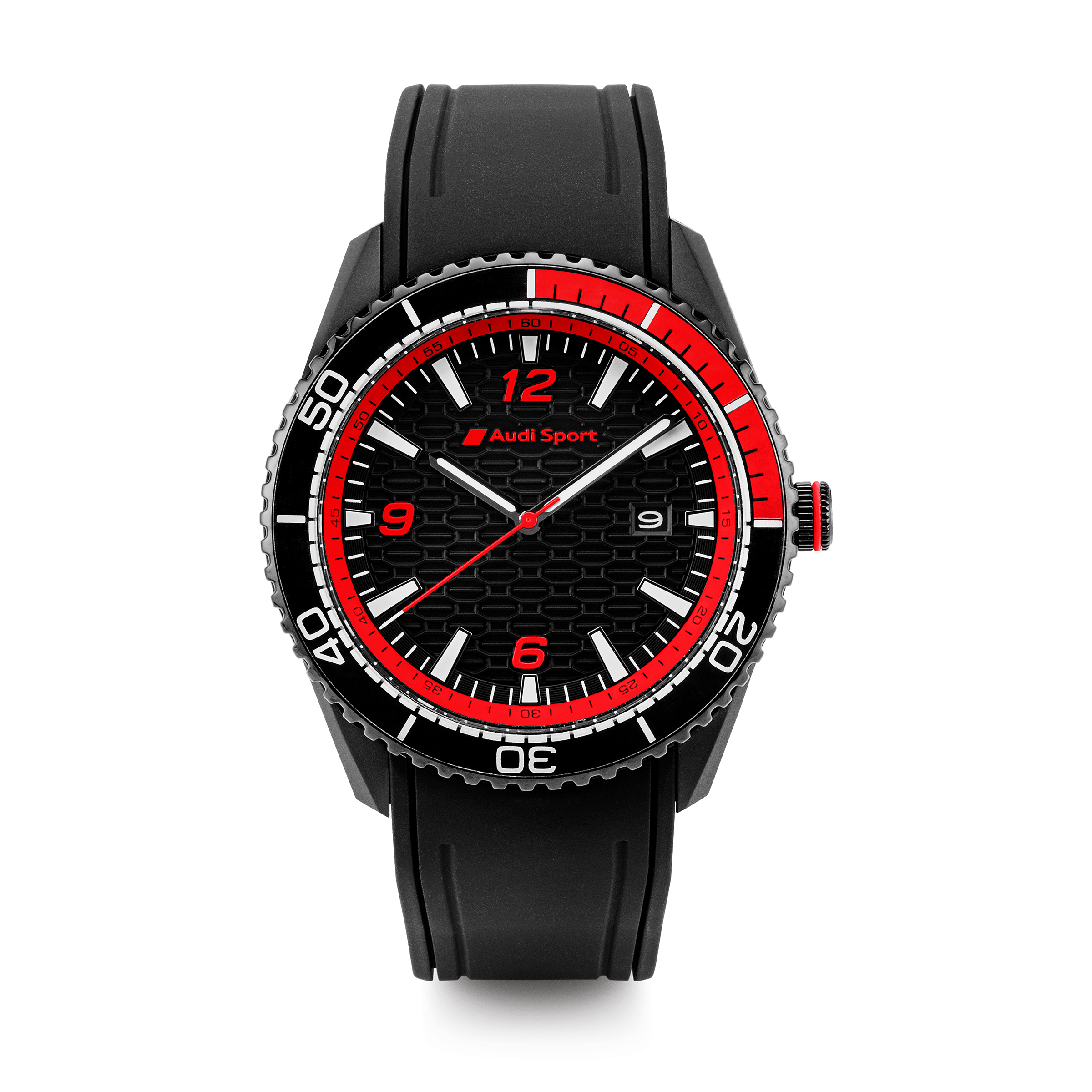 Audi Sport Uhr, Herren, schwarz/rot